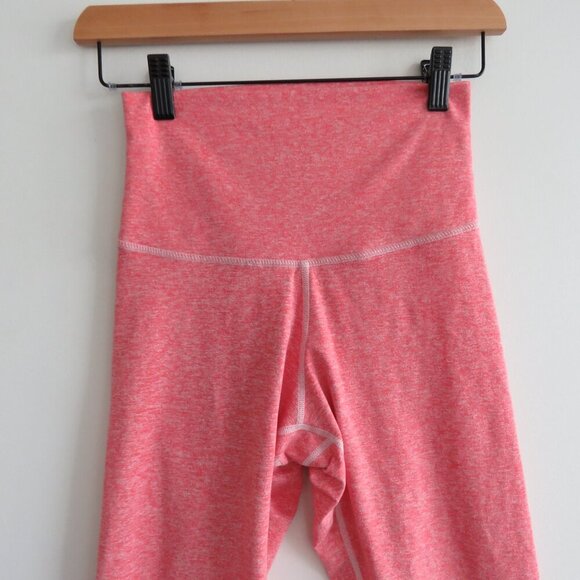BARRE3 X DYI Hot Coral Leggings in Coral Pink Spacedye Athleisure Pastel Gym - Picture 3 of 11
